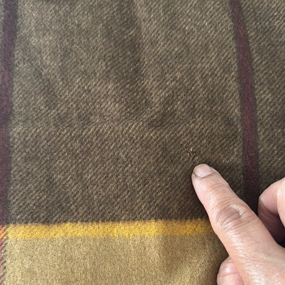 Marshall Field & Company 100% Cashmere Brown and Tan Plaid Scarf